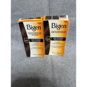 2 Boxes- BL Bigen Permanent Powder Hair Color #46 Light Chestnut .21 oz each